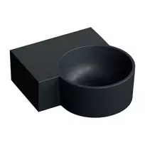 Praustuvas Omnires OVO M+, montavimui ant stalviršio arba prie sienos, kairės pusės, 33, 5 × 34, 5 cm, be perpildymo, matinė lavos juoda, OVO335UWLBLV