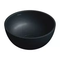 Praustuvas Omnires SHELL M+, Ø35 cm, ant stalviršio, be perpildymo angos, matinė lava juoda, SHELL350UNBLV
