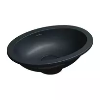 Praustuvas Omnires SHELL M+, išoriniai matmenys 45 × 32 cm, įmontuojamas, be perpildymo angos, matinė lavos juoda, SHELL380UPBLV