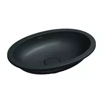 Praustuvas Omnires SHELL M+, išoriniai matmenys 55 × 38 cm, įmontuojamas, be perpildymo, matinė lavas juoda, SHELL480UPBLV