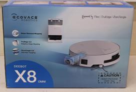 SALE OUT. Ecovacs DEEBOT X8 OMNI Vacuum cleaner, Robot, Wet&Dry, 18000Pa, TruEdge 2.0, AIVI 3D 3.0, YIKO-GPT, White+Auto-empty s