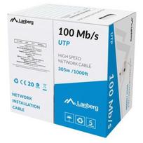 Lanberg LAN UTP Kabelis LCU5-10CC-0305-S, 305m, pilkas, CCA, U/UTP