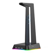 Ausinių stovas ONIKUMA ST-2 su USB jungtimis ir RGB apšvietimu, juodas