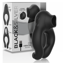 BLACK&SILVER - Vibruojantis žiedas su 3 varikliais