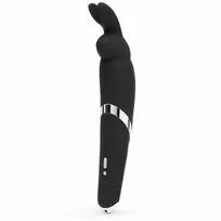 Happy Rabbit Wand Black - Silikoninis Masažuoklis