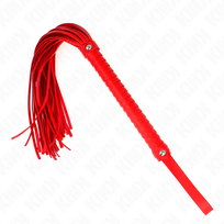KINK - Raudona tekstūrinė rankena, 48.5 cm ilgio botagas