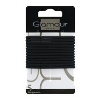GLAMOUR plaukų gumytės, juodos, 12 vnt.
