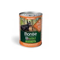 Monge Bwild Dog Mini Adult Chunkies Grain Free begrūdis šlapias maistas su Antiena, Moliūgais ir Cukinijomis 400g