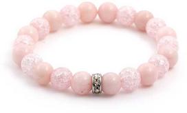 Agato Bead bracelet made of jadeite and synthetic crystal MINK04 / 17