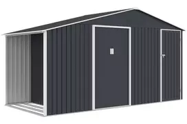 Sandėliukas HOME&GARDEN Bergen 13x6 Grey, su malkine