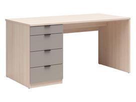 Rašomasis stalas su stalčiais Point One, 160 cm x 75 cm, 79 cm, ruda sp./pilka sp.