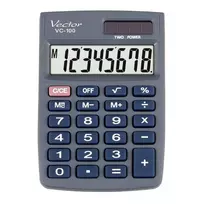 Vector KAV VC-100 office calculator, 8 digits, 58 x 88.5 mm, grey