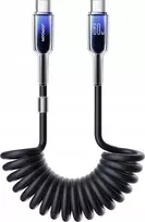 Kabel spiralny Joyroom S-A43 Crystal-Clear Series 60W USB-C - USB-C 1,5m - czarny