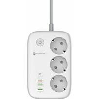 Listwa zasilająca ForCell Sieciowa F-Energy 3x schuko, USB-C 30W, 3x USB-A QC3.0 PD WIFI Tuya 2500W 10A (VT-PS03) | VT-PS03 | 5903396433955