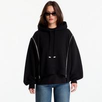 AllSaints Ciara Hoody Black - Dydis S (W008JF BLACK Džemperiai)