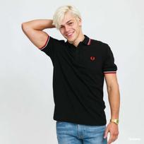 FRED PERRY Twin Tipped Fred Perry Shirt Black - Dydis XL (M12 186 Marškinėliai)