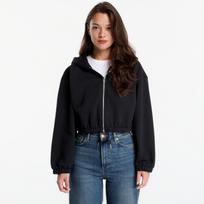 Urban Classics Fluffy Cropped Zip Hoodie Black - Dydis XS (TB8635-00007 Džemperiai)