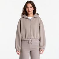 Urban Classics Fluffy Cropped Zip Hoodie Deep Taupe - Dydis S (TB8635-23646 Džemperiai)