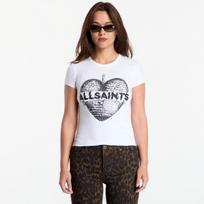 AllSaints Reflect Stevie Tee Optic White - Dydis M (W024JF OPTIC WHITE Marškinėliai)