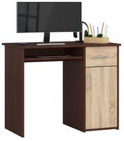 Rašomasis stalas su stalčiais Akord Pin, 90 cm x 50 cm, 74 cm, sonoma ąžuolo sp./wenge sp.
