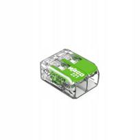 Wago 221-422 jungtis 2 laidams, 0.2-4mm², su svirtele, žalia