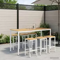 Sodo Baro Stalas NAARDEN Balta 196 x 80,5 x 105 cm