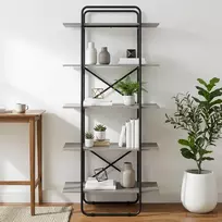 Knygų lentyna 5 aukštų 80 x 35 x 175,5 cm PB Pilka Sonoma