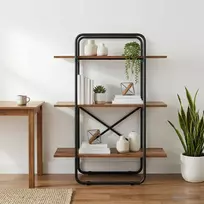 Knygų lentyna 3 aukštų 80 x 35 x 105 cm PB Ąžuolo mediena