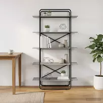 Knygų lentyna 5 aukštų 100 x 35 x 175,5 cm PB Pilka Sonoma