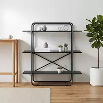 Knygų lentyna 3 aukštų 100 x 35 x 105 cm PB Juodojo ąžuolo