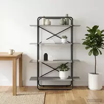 Knygų lentyna 4 aukštų 100 x 35 x 140 cm PB Pilka Sonoma