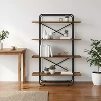 Knygų lentyna 4 aukštų 100 x 35 x 140 cm PB Ąžuolo mediena