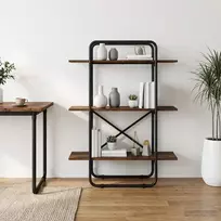 Knygų lentyna 3 aukštų 60 x 35 x 105 cm PB Dūminio ąžuolo