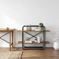 Knygų lentyna 2 aukštų 100 x 35 x 70 cm PB Ąžuolo mediena
