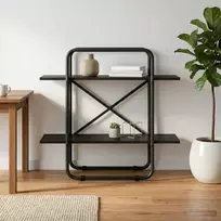 Knygų lentyna 2 aukštų 60 x 35 x 70 cm PB Juodojo ąžuolo