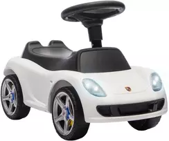 Paspiriama mašinėlė su „Porsche“ licencija ir šviesomis, balta, 63 x 28,5 x 38 cm