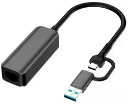 Extra Digital Adapteris USB3.0 A/ USB-C - RJ45, 1000Mbps, 0.15m