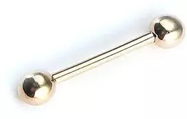 Auksinių auskarų vėrimas į liežuvį - 0.89 g. - 27 mm.