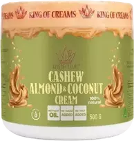 King of Creams Anakardžių ir migdolų kremas su kokoso drožlėmis (500g)
