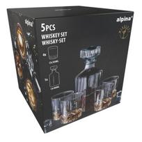 Viskio rinkinys, dekanteris ir stiklinės, 350 ml x 4 vnt, 900 ml x 1 vnt.