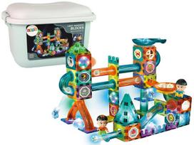 Šviečiančių magnetinių kaladėlių konstruktorius dėžutėje Lean Toys, 150 d.