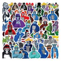 60 vnt Linksmybės ir animacinių filmų Gorilla Tag lipdukai grafiti Lipdukai pasidaryk pats Bagažo nešiojamasis riedlentės motociklo dviračio lipdukai 60pcs blue