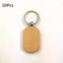 5/10Pcs Wood Square Tag Key Chains Wooden Car Keychain Accessories Fashion Bag Pendant Key Storage Blank Wooden Card 10Pcs beige