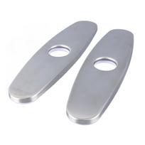 2PCS Hole Cover Deck Plate Pull Down Faucet Plate Stainless Steel Easy Maintenance Anti Leakage for Kitchen Sink gray