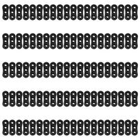 100Pcs Tent Cord Rope Adjusters Tightening Hook Buckles 3 Holes Tent Wind Rope Buckle Tent Accessories Enduring black
