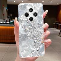 Case For Xiaomi Redmi 14C 14R Capa Flower Butterfly Phone Casing Redmi A3 Pro 4G A4 5G Funda Soft Silicone Transparent TPU Cover Redmi A4 5G white