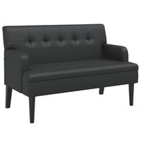 Bench with Backrest Black 112 x 65.5 x 75 cm Artificial Leather