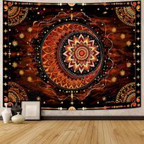 Boho Mandala Tapestry Wall Hanging Bohemian Spiritual Chakra Decor Yoga Meditation Room Art Ethnic Festival Wall Decor Poster 150X200CM brown
