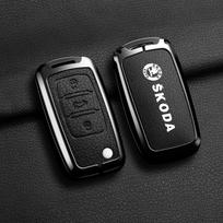 Car Remote Key Case Full Cover Protector Shell Bag For Skoda Octavia A5 A7 Fabia Superb Kodiaq Karoq Auto Keychain Accessories black