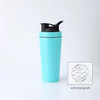 Double Layer Stainless Steel Shaker Bottle With Mixer Ball For Fitness Enthusiasts Steel,500ml white